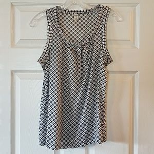 White and blue Sleeveless Top